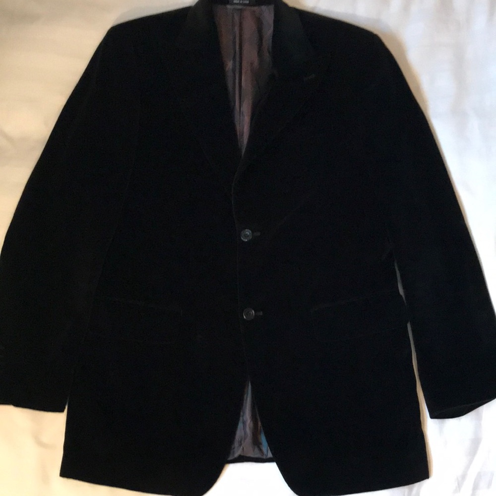 Velvet  black cotton Sean Jean notch collar lined blazer EUC